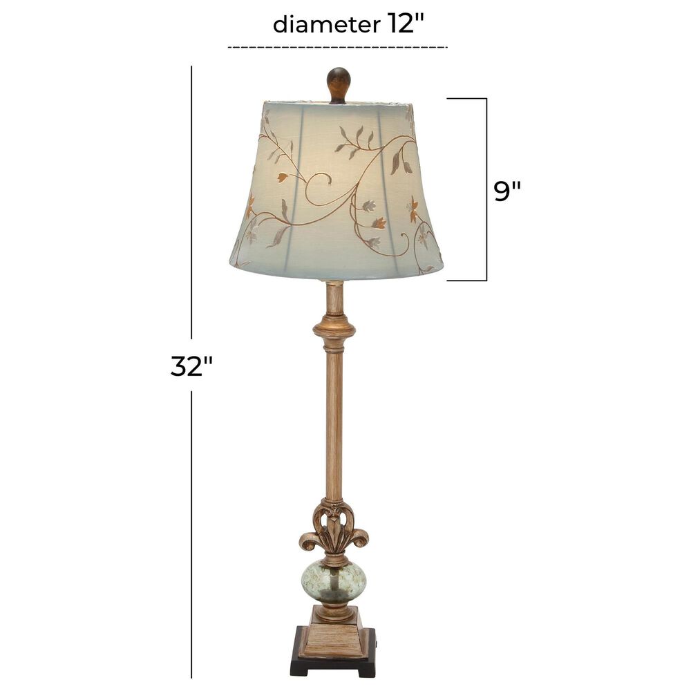 Maple and Jade Buffet Lamp in Shiny Gold, , large