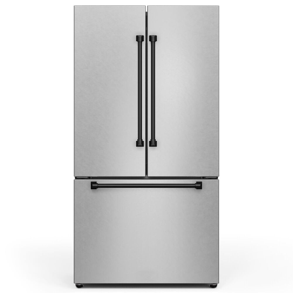 THOR KITCHEN Gordon Ramsay 20.3 Cu. Ft. Counter Depth French Door Refrigerator with Black Handle Kit in Stainless Steel, , large