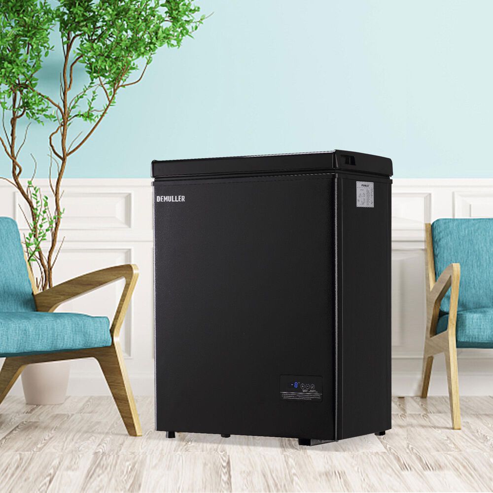 HOMLUX 3.5 Cu. Ft. Deep Chest Freezer with Removable Basket in Black, , large
