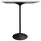 Leisuremod LeisureMod Verve Collection Modern Bar Height Table Black Base with 36 Square Marbleized White Laminated  Top, , large