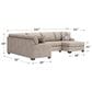 Ashley Seyler Lane 3-Piece Sectional with Chaise in Hemp, , large