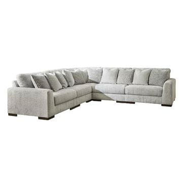 Ashley Regent Park 5-Piece Stationary L-Shaped Sectional in Pewter, , large