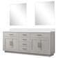 Lexora Home Abbey 80" Double Bathroom Vanity in White Oak with 2 cm White Cultured Marble Top, Rectangular Sinks and 30" Mirrors, , large