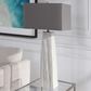 Uttermost Sycamore Table Lamp in White and Brushed Nickel, , large