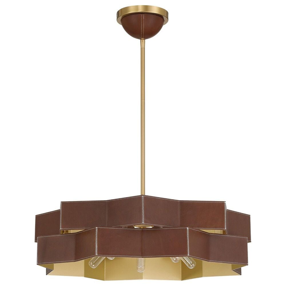 Savoy House Atherton 5-Light Pendant in Warm Brass, , large
