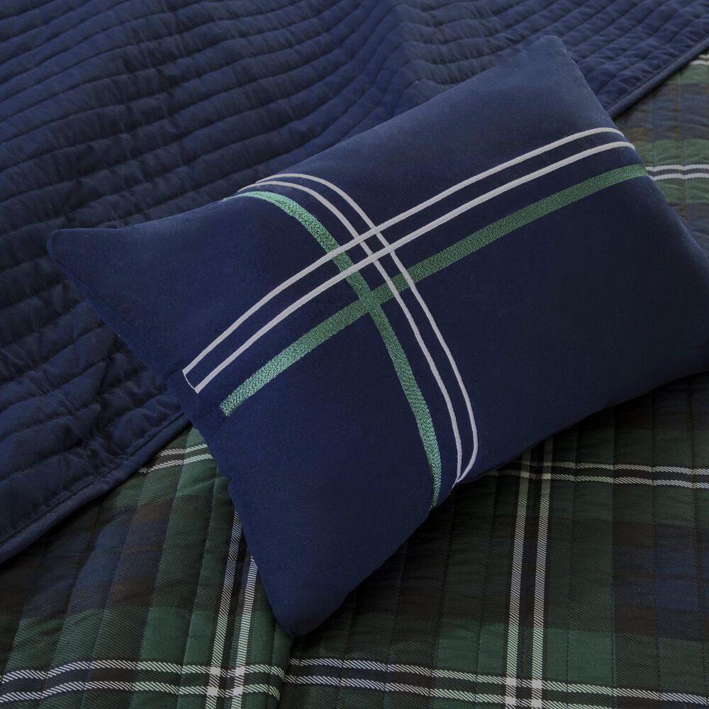 Hampton Park Brody 4-Piece Full/Queen Quilt Set in Blue, Green and White, , large