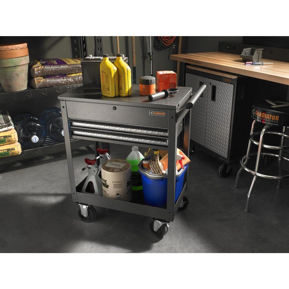 Gladiator 2-Drawer Utility Cart in Hammered Granite, , large