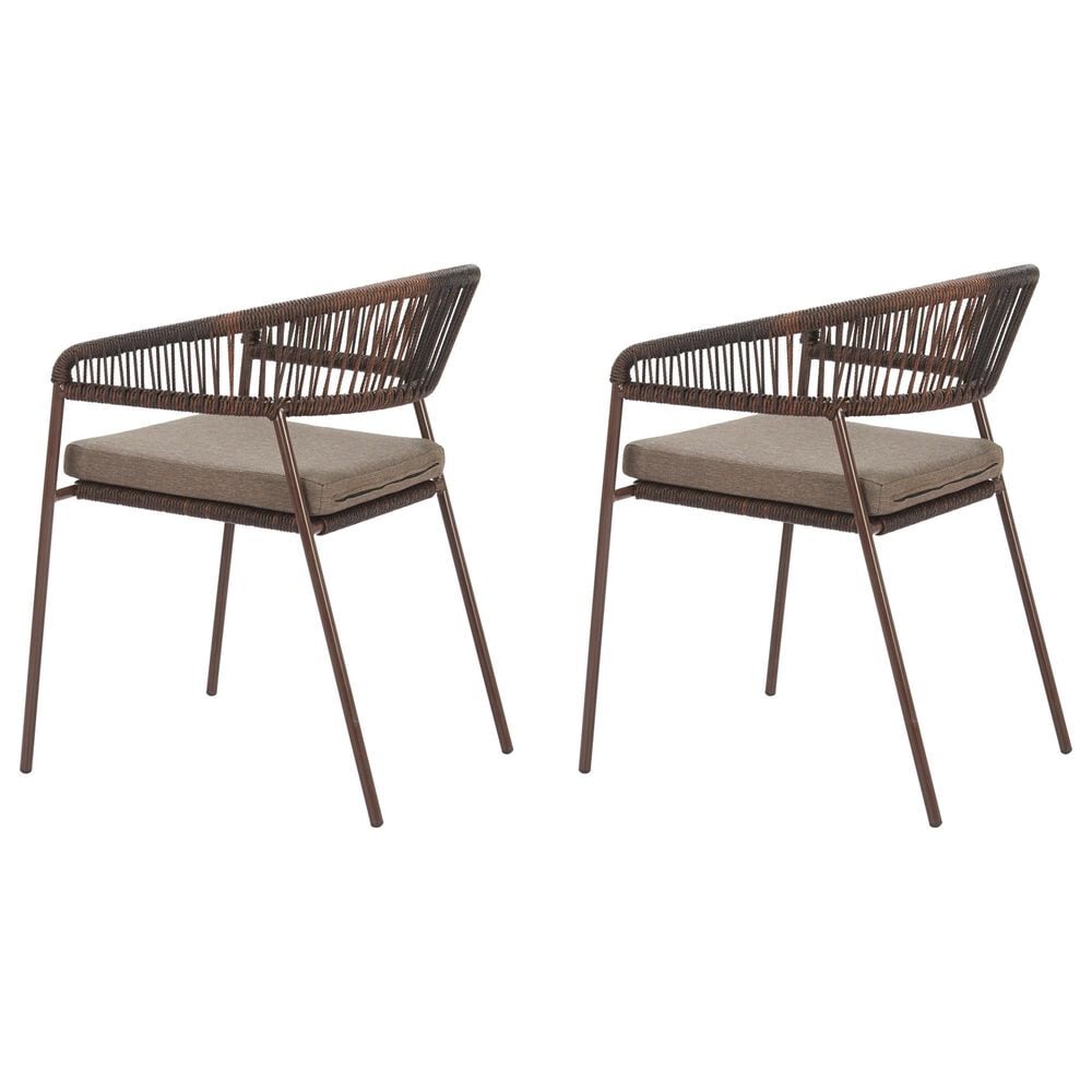 Zuo Modern Skye Outdoor Dining Chair in Brown (Set of 2), , large