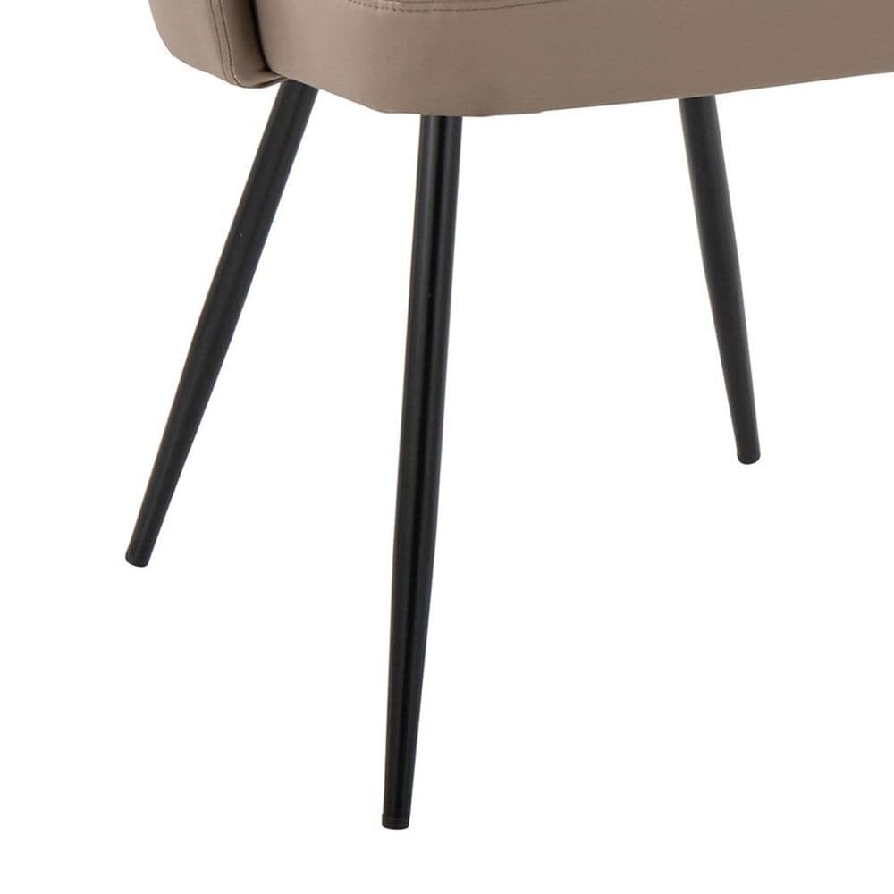 Lumisource York Side Chair with Brown Upholstered in Black (Set of 2), , large