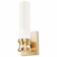 Hunter Lenlock 1-Light Wall Sconce with Cased White Shade in Alturas Gold, , large