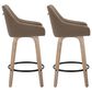 LumiSource Hannah Swivel Counter Stool with Brown Faux Leather Upholstery in Whitewashed and Black (Set of 2), , large