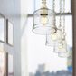 Golden Lighting Keating 1-Light Pendant with Hammered Water Shade in Antique Ivory, , large