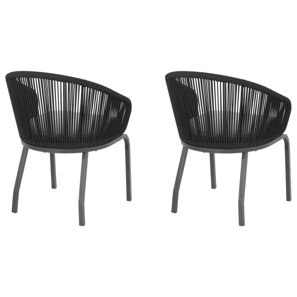 Hearth and Haven Candlewood Outdoor Club Chair with Gray Cushion in Black &#40;Set of 2&#41;, , large