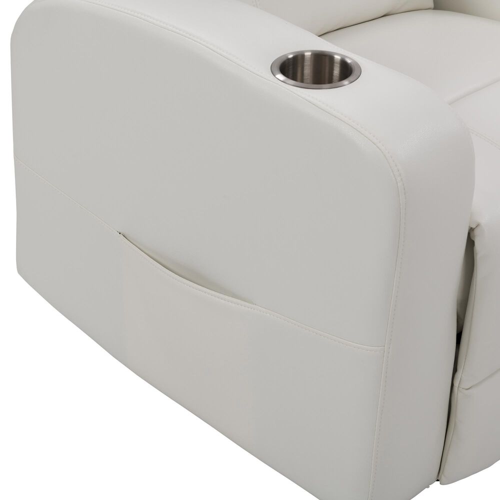 CorLiving Oren Power Theatre Wall Hugger Recliner in White, , large