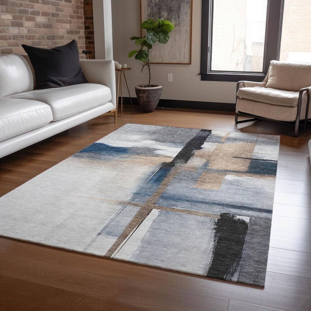 37B Ravenna RN9 9&#39; x 12&#39; Blue Area Rug, , large