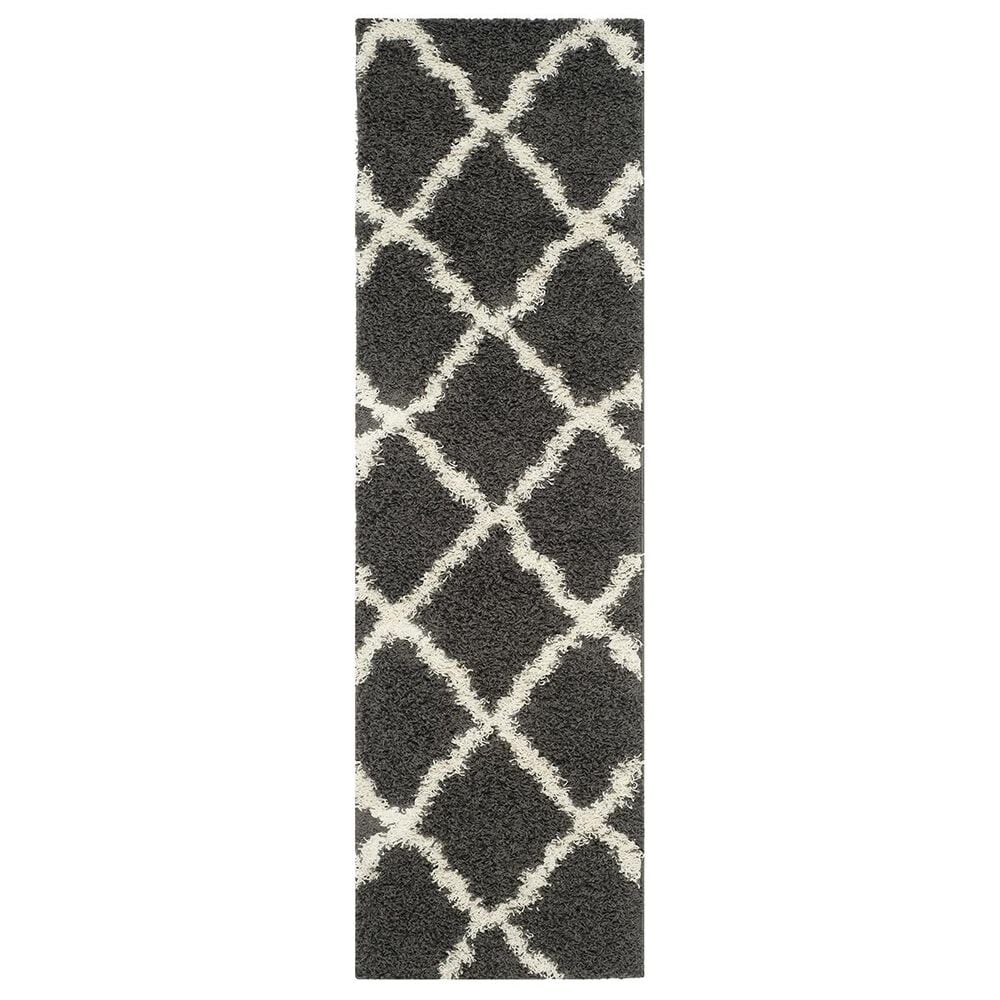 Safavieh Dallas Shag SGD257A-28 2"3" x 8" Dark Grey/Ivory Runner, , large