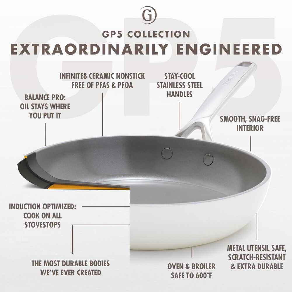 Green Pan GP5 Hard Anodized Color 9.5" and 11" Open Frypan Set in Cloud Cream, , large