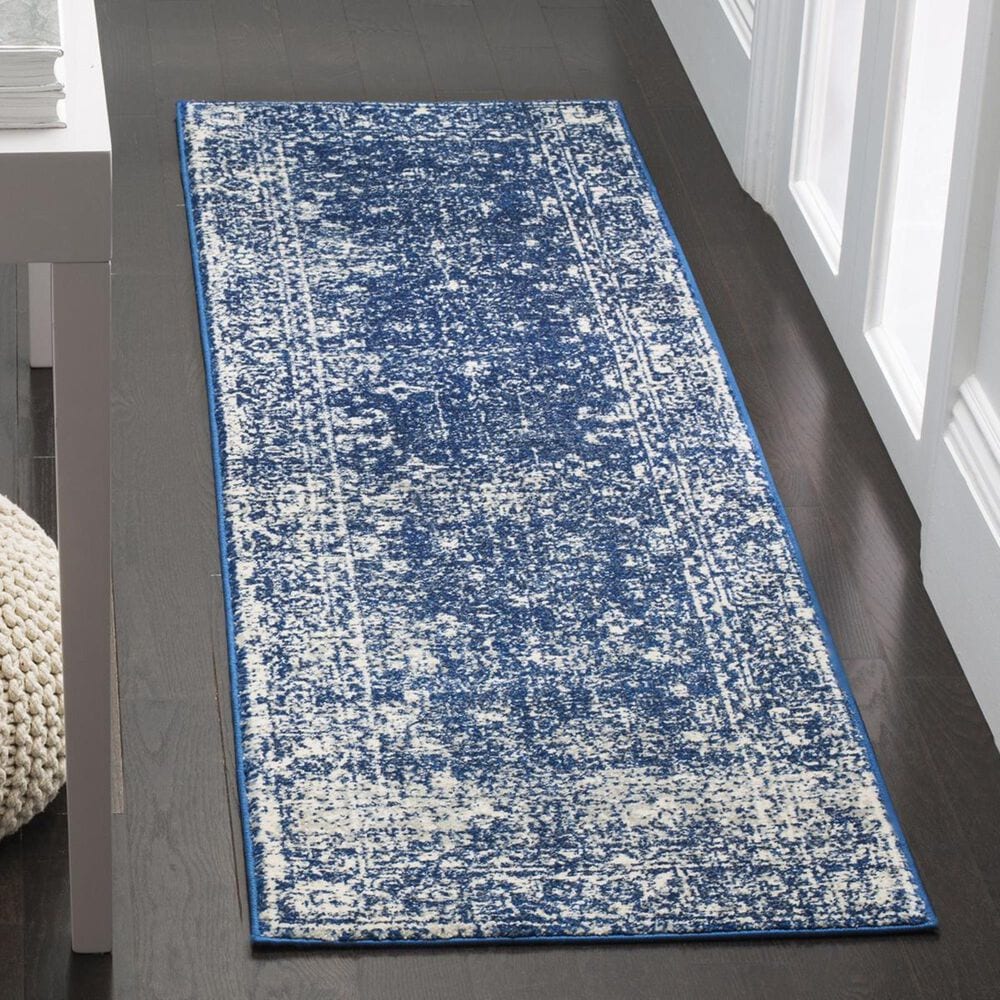 Safavieh Evoke EVK270A-27 2"2" x 7" Navy/Ivory Runner, , large