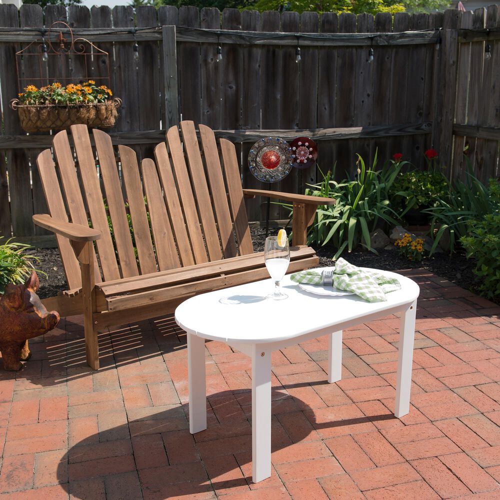 Linon Home Decor Adirondack Double Bench in Rich Acorn, , large