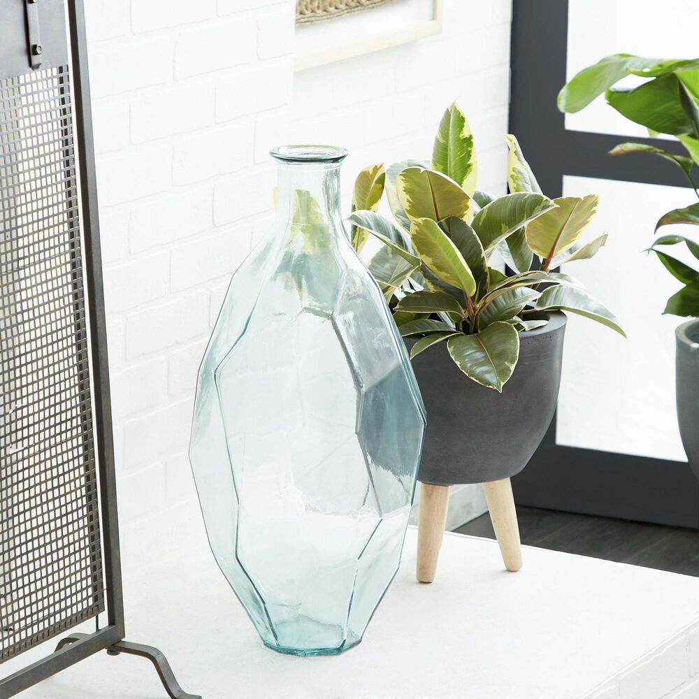 Maple and Jade Handmade Abstract Decorative Vase in Polished Teal, , large