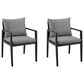 Blue River Cayman Outdoor Arm Chair with Dark Grey Cushion in Black (Set of 2), , large