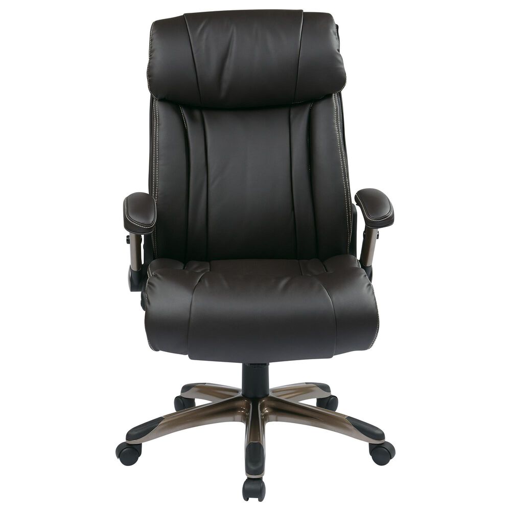Valor Living Executive Chair with Flip Arms in Cocoa, , large
