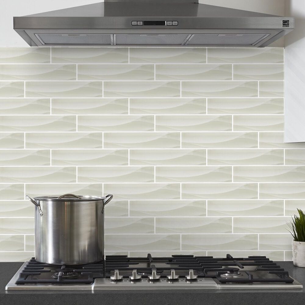 Arizona Tile Dunes Wave Ivory 3" x 12" Glass Tile | Nebraska Furniture Mart