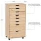 Linon Home Decor Cary 8-Drawer Rolling Cart in Unfinished, , large
