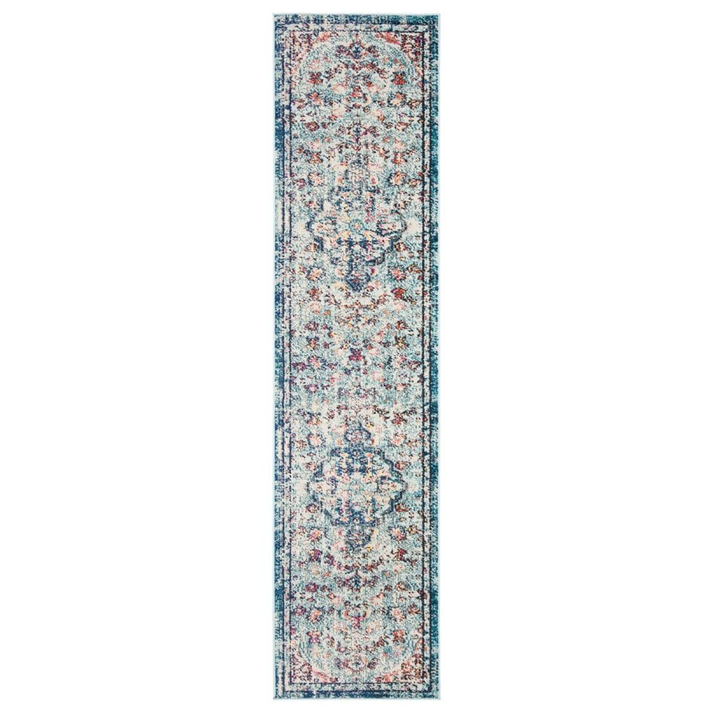 Safavieh Madison MAD447K 2"2" x 6" Navy and Light Blue Scatter Rug, , large