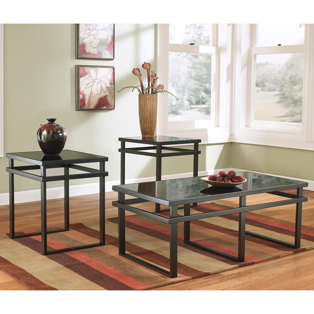 Ashley Laney 3-Piece Occasional Table Set in Black, , large