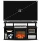 HOMLUX 47" TV Stand with Electric Fireplace in Americano and Black, , large