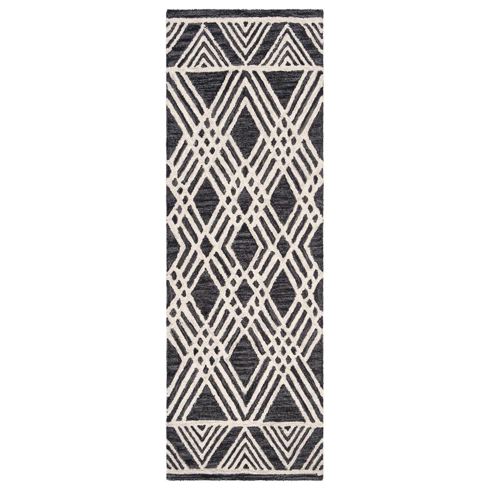 Safavieh Micro-Loop MLP155H 2"3" x 7" Charcoal and Ivory Runner, , large