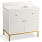 Kohler Calpa 36" Single Bathroom Vanity in White with 2 cm White Quartz Top and Rectangular Sink, , large
