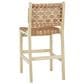 Maple and Jade Handmade Woven Kitchen Bar Stool with Light Brown Cushion in Light Brown, , large