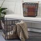 Maple and Jade Storage Basket with Handles in Matte Black and Brown (Set of 2), , large