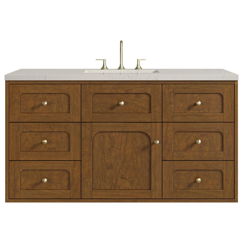James Martin Laurent 48" Single Bathroom Vanity in Honey Oak with 3 cm Siberian Silestone Top and Rectangular Sink, , large