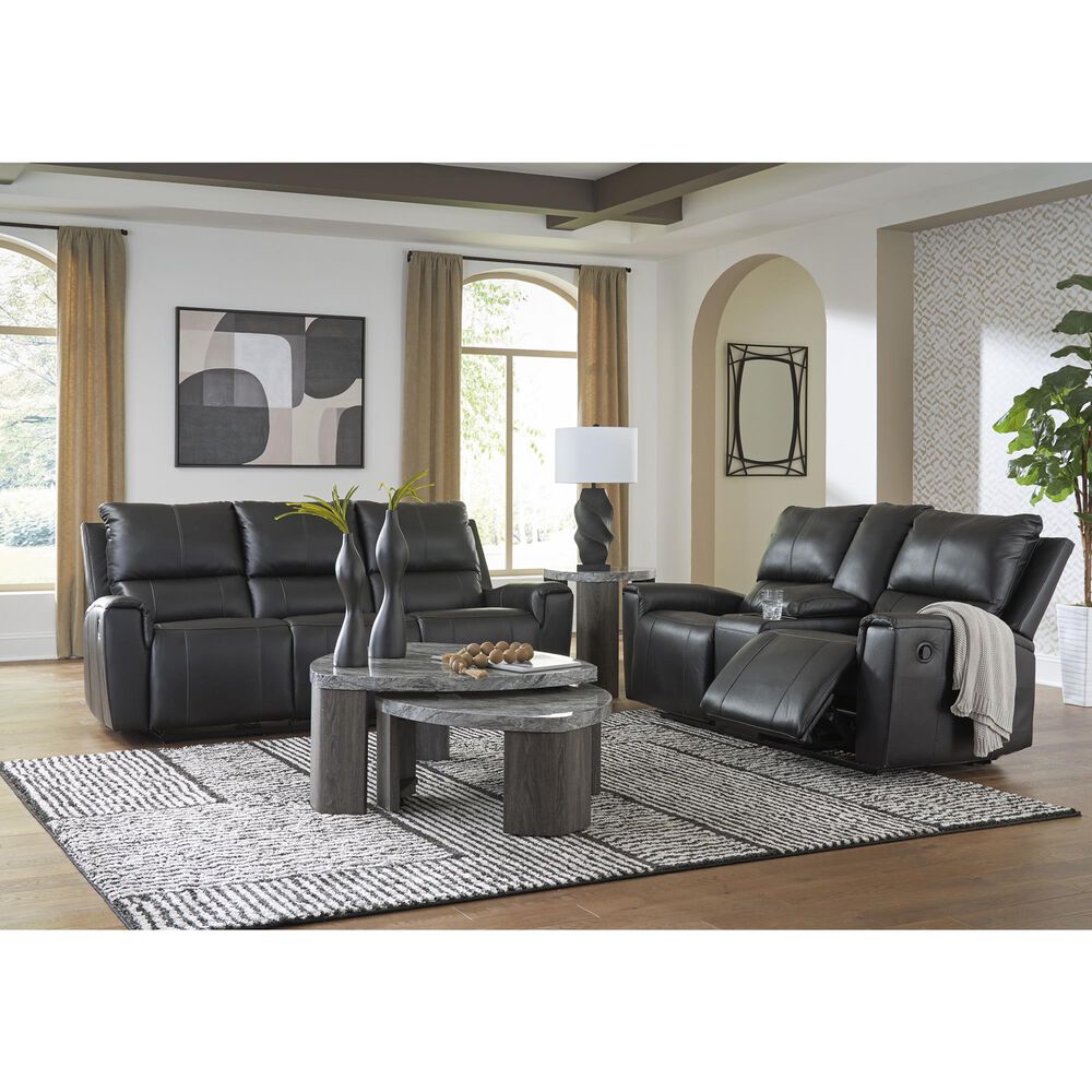 Ashley Glossmore Manual Reclining Sofa in Black, , large