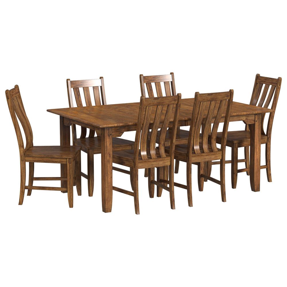 A AMERICA Silverdale 7-Piece Rectangular Dining Set in Brown, , large
