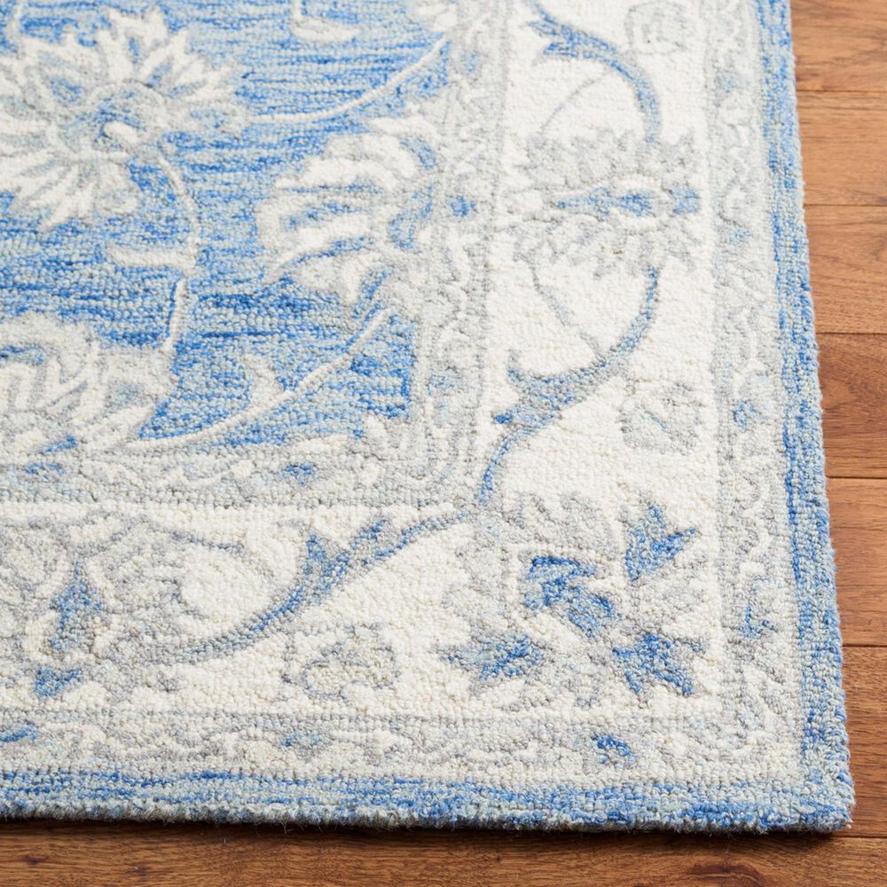 Safavieh Micro-Loop MLP536M 2&#39;3&quot; x 7&#39; Blue and Ivory Runner, , large