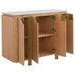 Fairfield Chair Portobello 4-Door Chest in White, Light Brown and Brushed Brass, , large