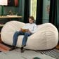 Jaxx Grand Lounger 7" Bean Bag Sofa in Ivory, , large