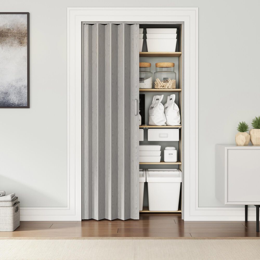 Rta Products Llc Studio 48&quot; PVC Foldable Accordion Doors in Grey, , large