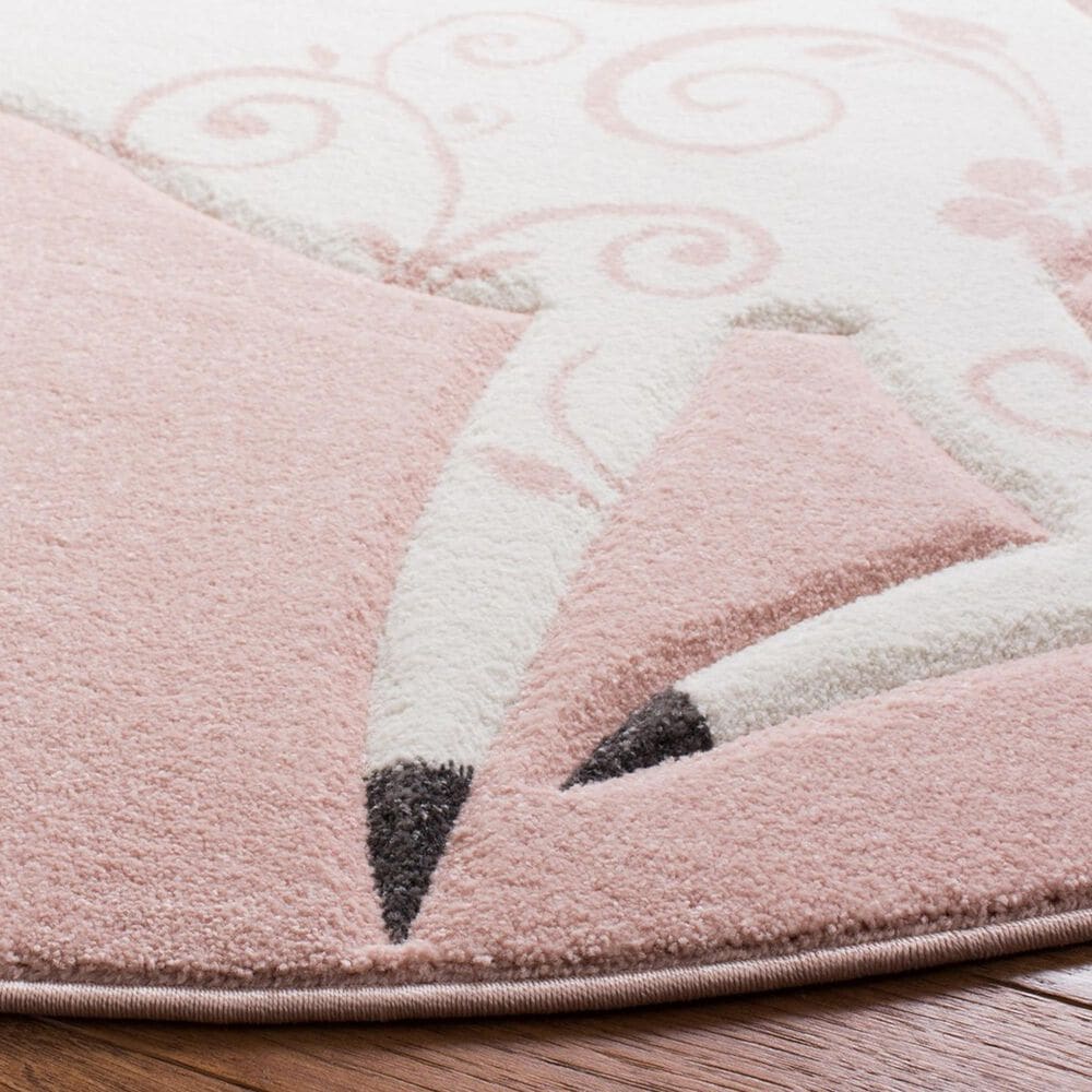 Safavieh Carousel CRK163 3&#39; Round Pink and Ivory Kids   Area Rug, , large