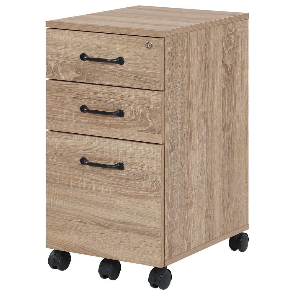 Valor Living Ace 3-Drawer Mobile File in River Oak, , large