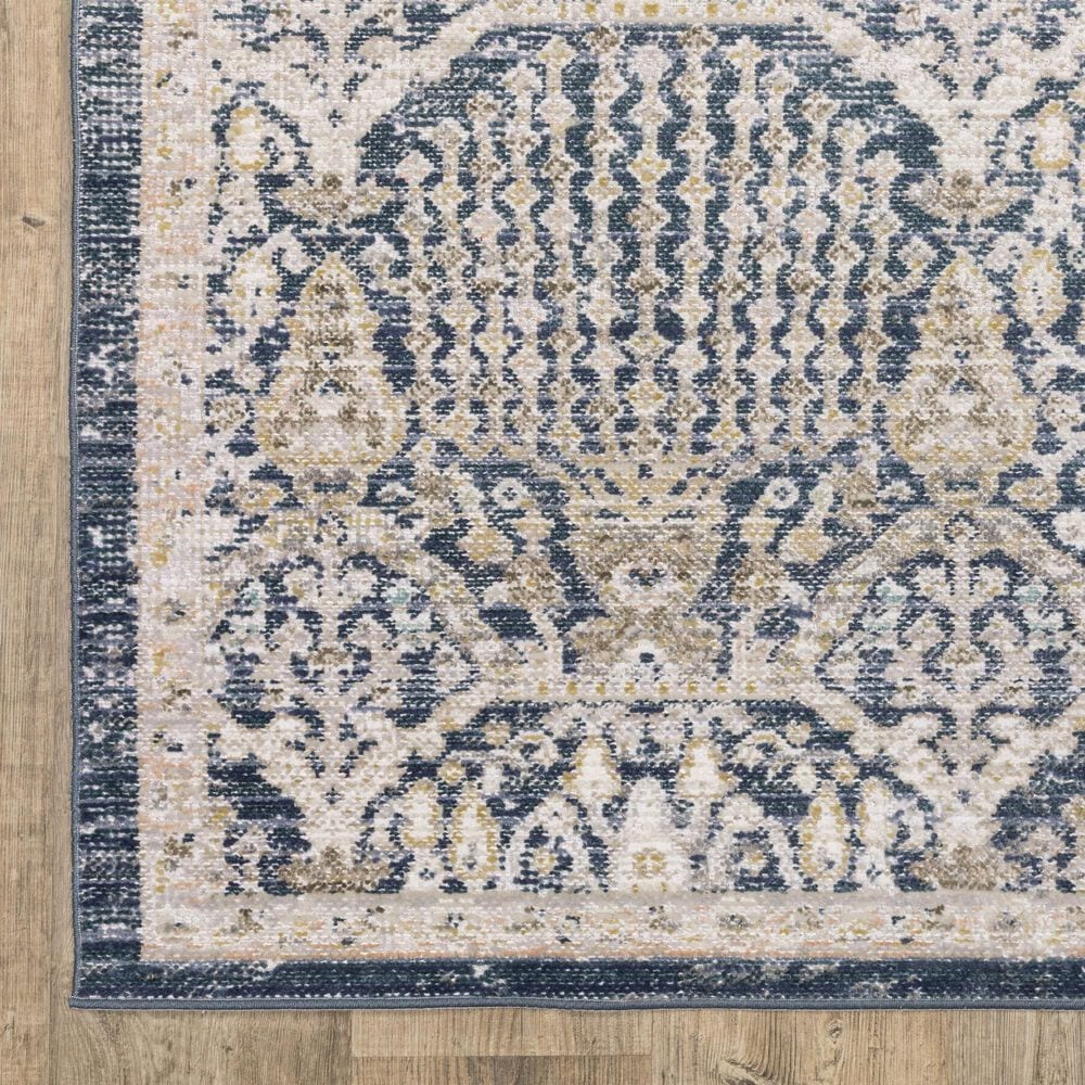 ROW by Oriental Weavers Cavett CAV06 Blue and Gold 9'10" x 13' Area Rug, , large