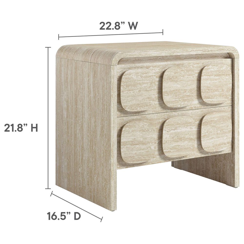 Modway Toscana 2 Drawer Nightstand in Travertine, , large