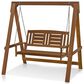 HOMLUX 2-Seat Outdoor Porch Swing Bench Meranti Wood Chair with Stand in Teak Oil, , large