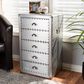 Baxton Studio Davet 5-Drawer Accent Storage Cabinet in Silver, , large