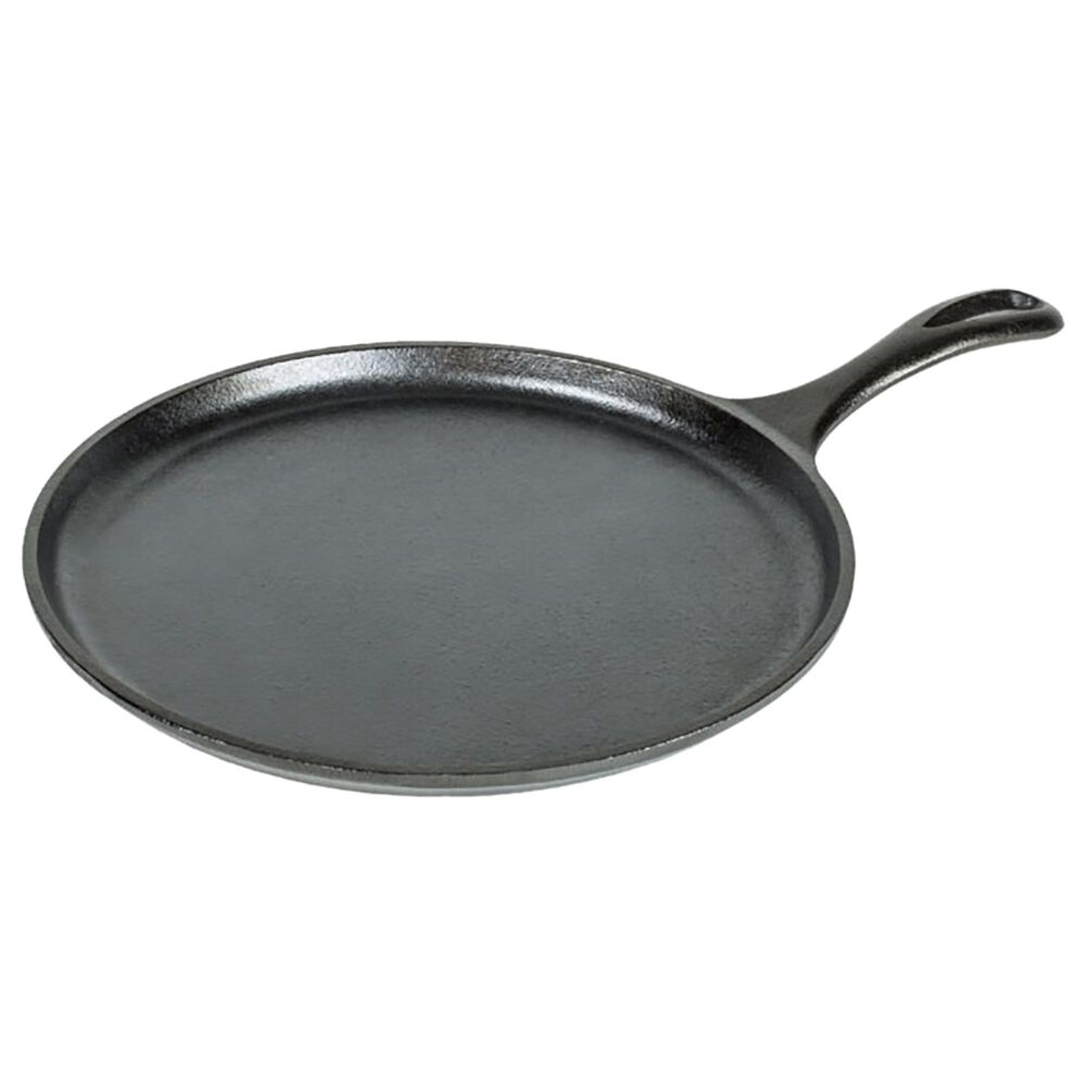Lodge 10.5" Round Cast Iron Griddle in Black, , large
