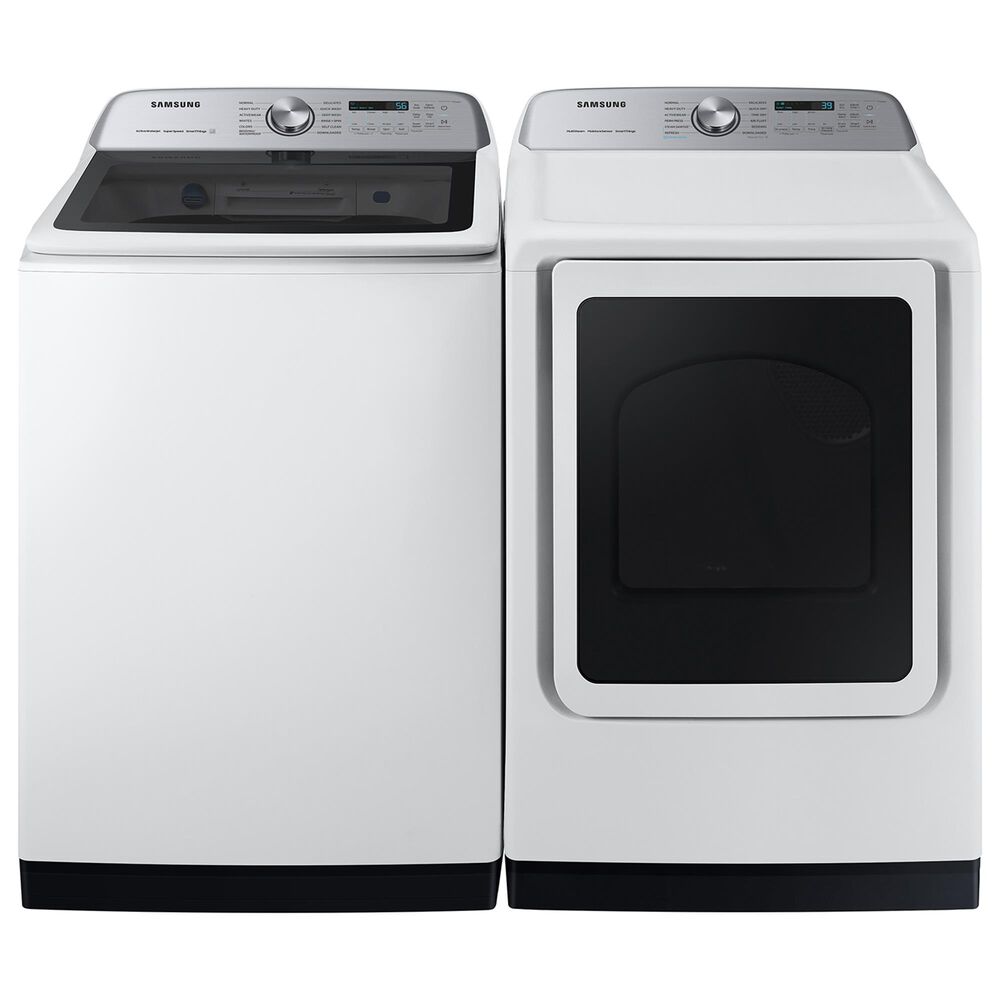 Samsung 5.5 Cu. Ft. Top Load Washer and Electric Dryer Laundry Pair in White , , large